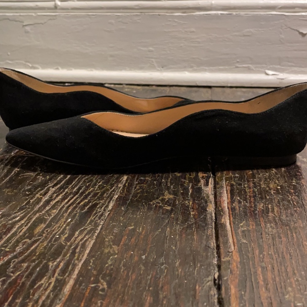 Sam Edelman wavy black suede flats